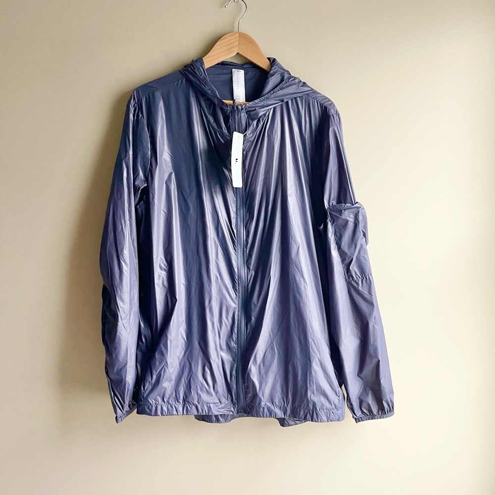 NWT Fabletics Kali Run Metallic Deep Gray Utility Jacket - Picture 4 of 7
